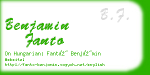 benjamin fanto business card